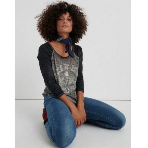 Lucky Brand Tops - Lucky Brand ACDC Acid Wash Rock N Roll Ac/Dc Tee